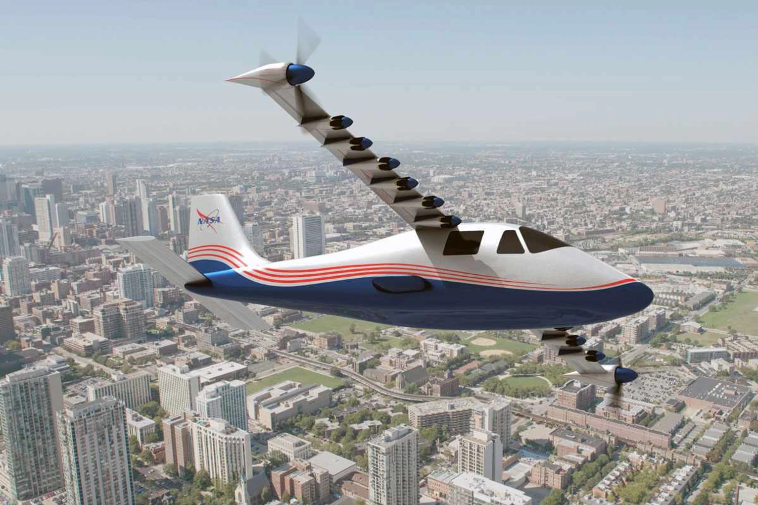 Nasa vai testar avião com 14 motores elétricos