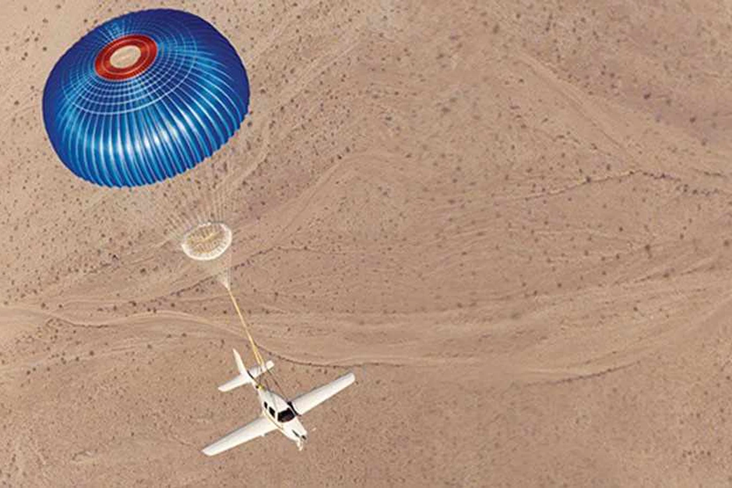 Os aviões da Cirrus são equipados com paraquedas balístico de emergência (Cirrus Aircraft)