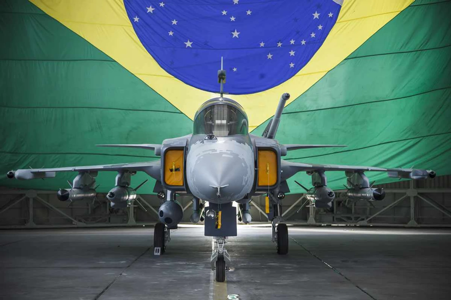 Réplica do Gripen NG está exposta em Ribeirão Preto