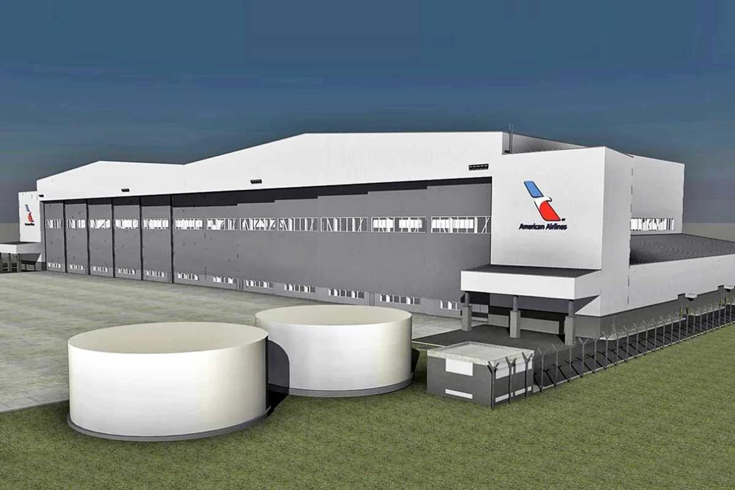 Projeção do futuro hangar da American em Guarulhos (Aeroin)
