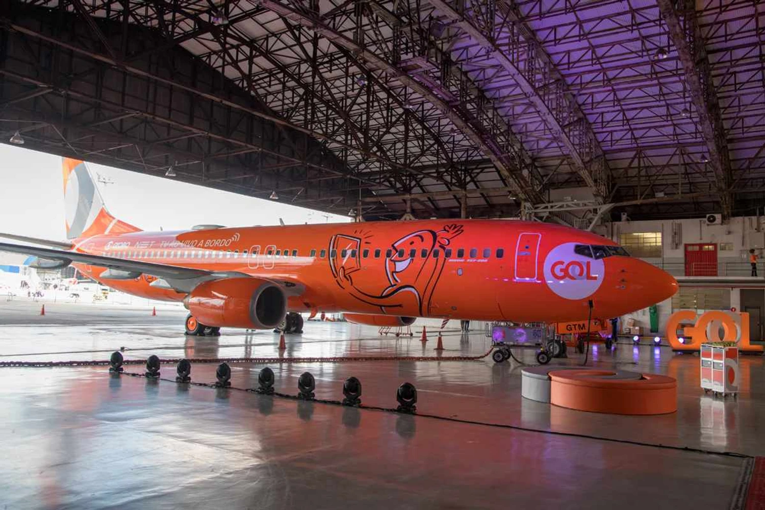 Gol apresenta aeronave com nova pintura temática