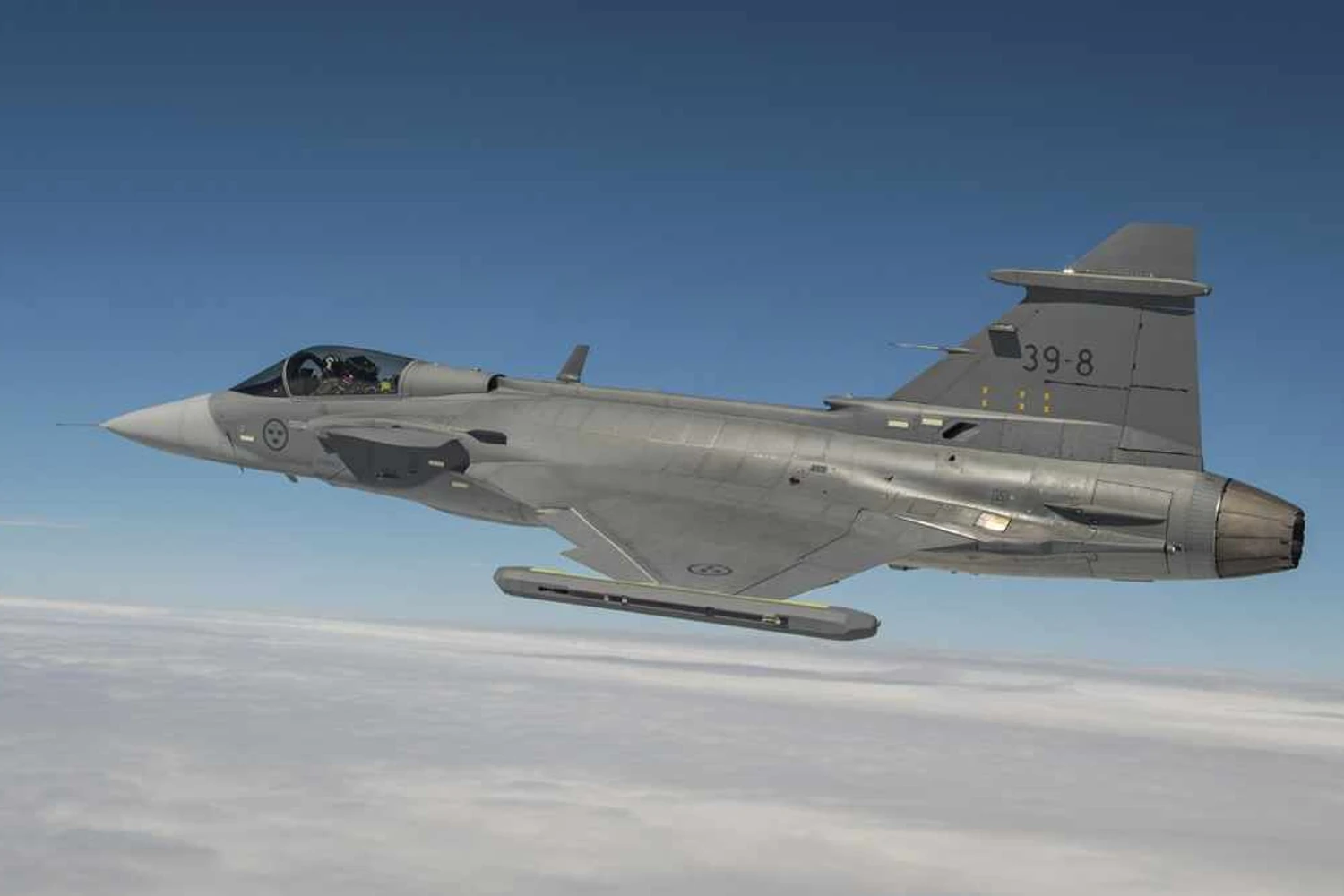 O primeiro voo do Gripen E foi realizado em 15 de junho (SAAB)