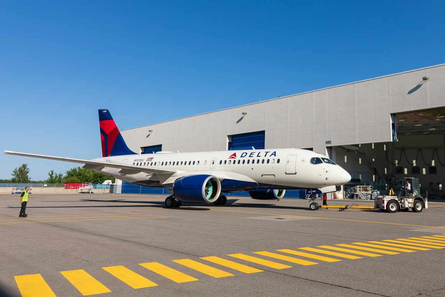 Primeiro A220-100 da Delta; empresa opera o jato da Airbus desde 2019 (Divulgação)