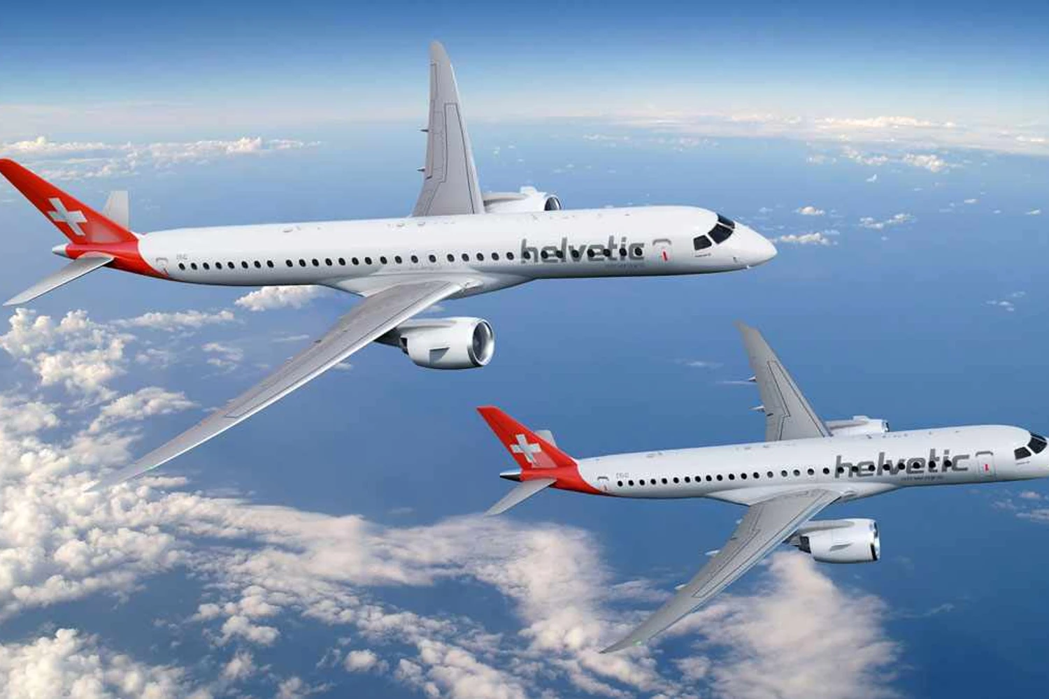A Helvetic comprou 12 E190-E2 e tem mais 12 aviões com opção para o E195-E2 (Divulgação)