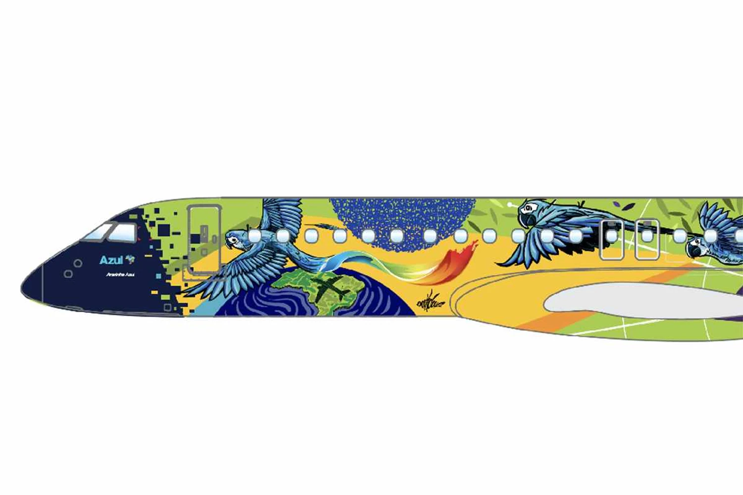 Azul prepara a aeronave mais colorida do Brasil