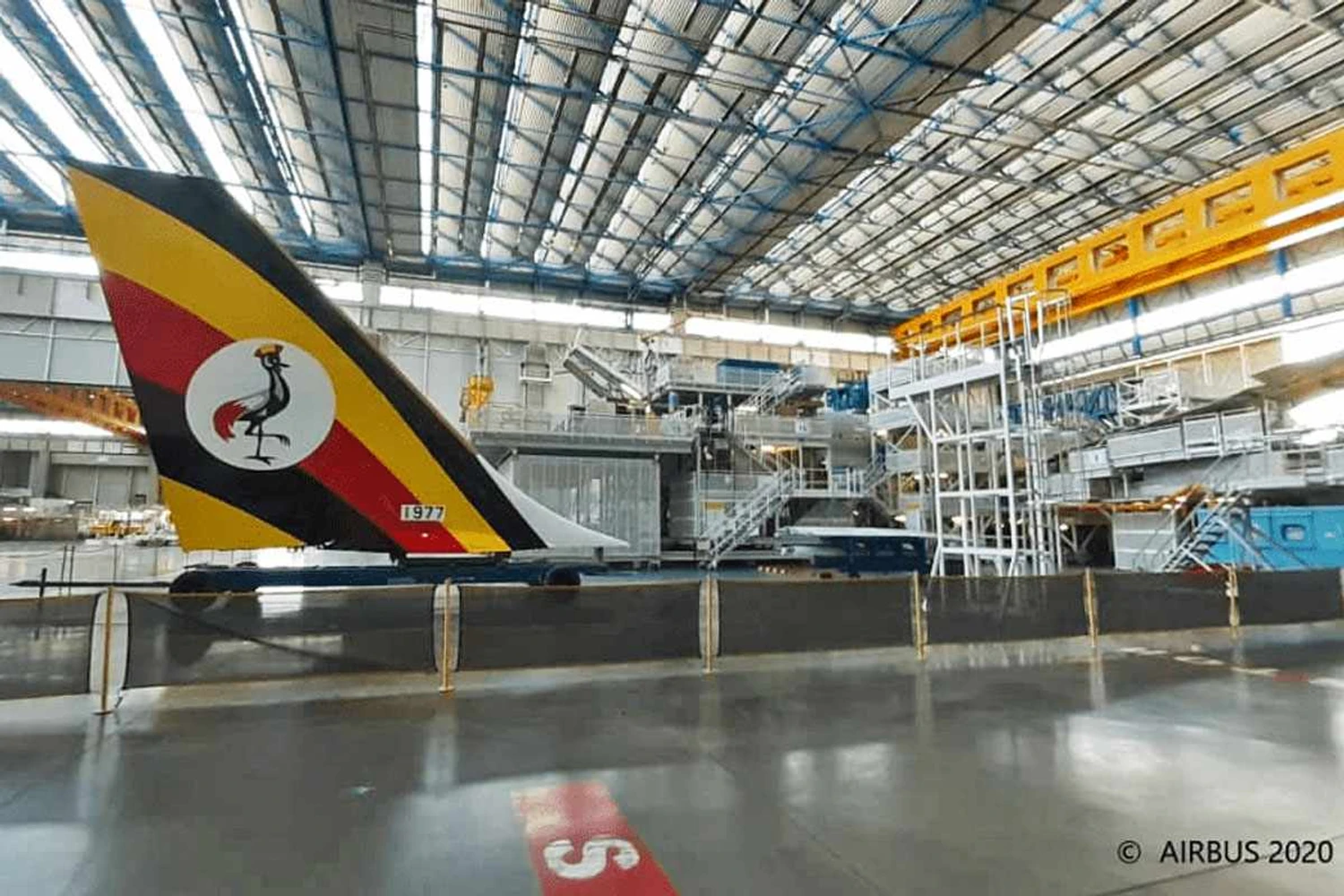 Vertical stabilizer of Uganda Airlines' first A330-800neo (Airbus)