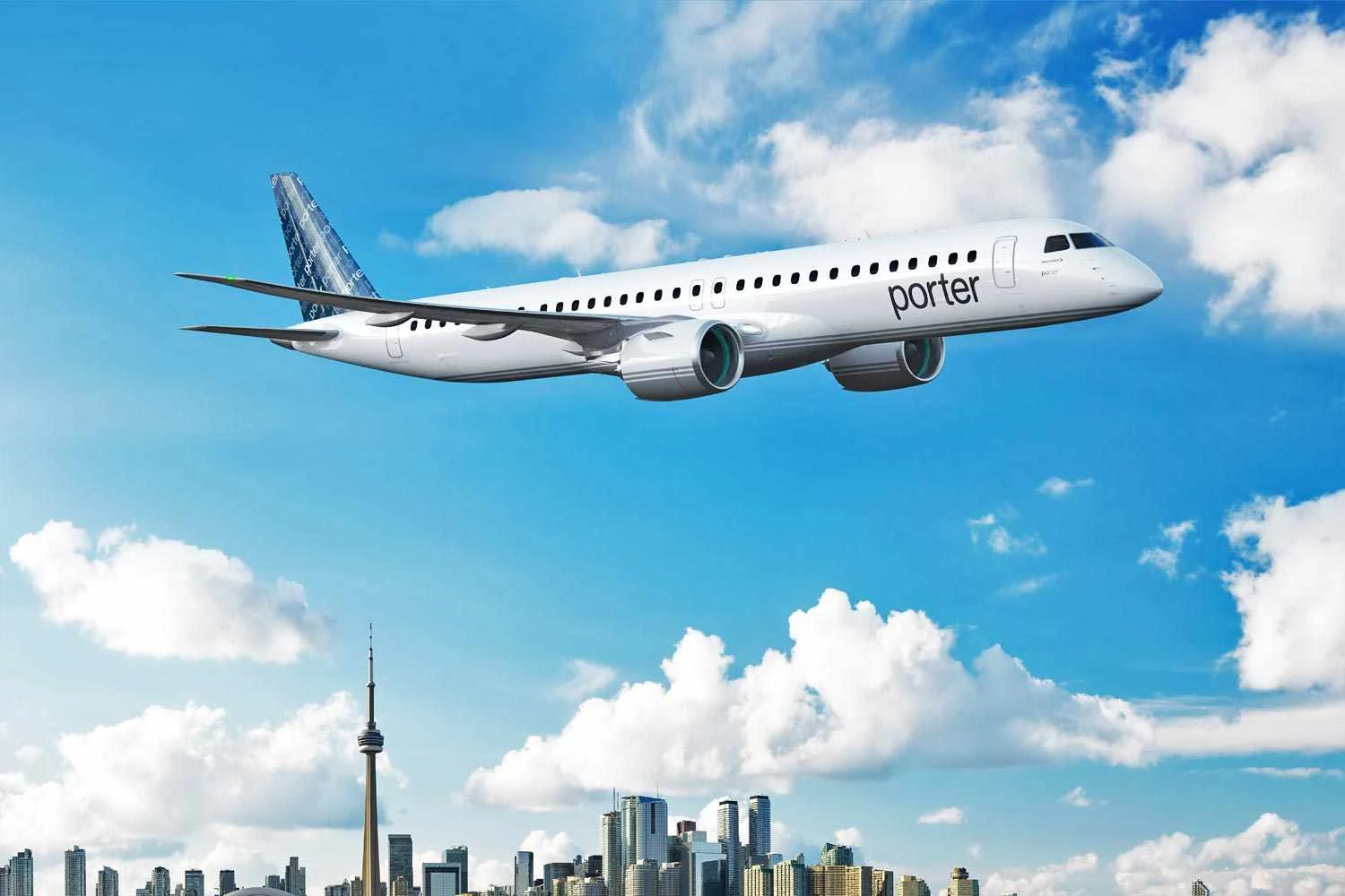 Pedido da Porter Airlines elevou encomendas do E195-E2 para183 aeronaves (Embraer)