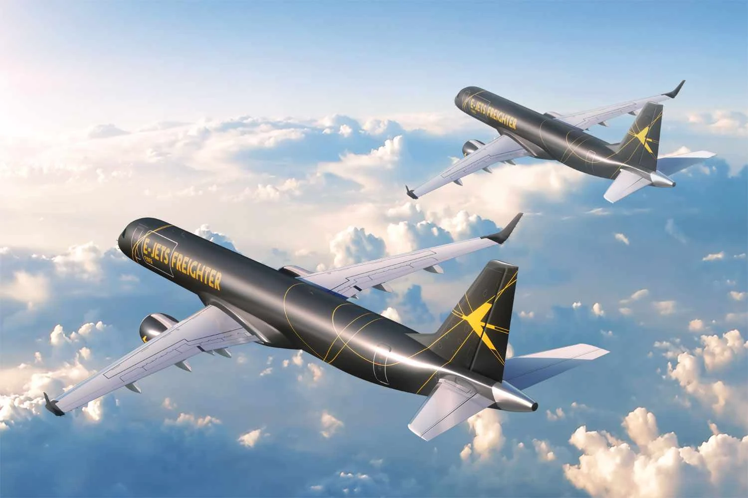 Jatos E190F e E195F: programa de conversão foi lançado em 2022 (Embraer)