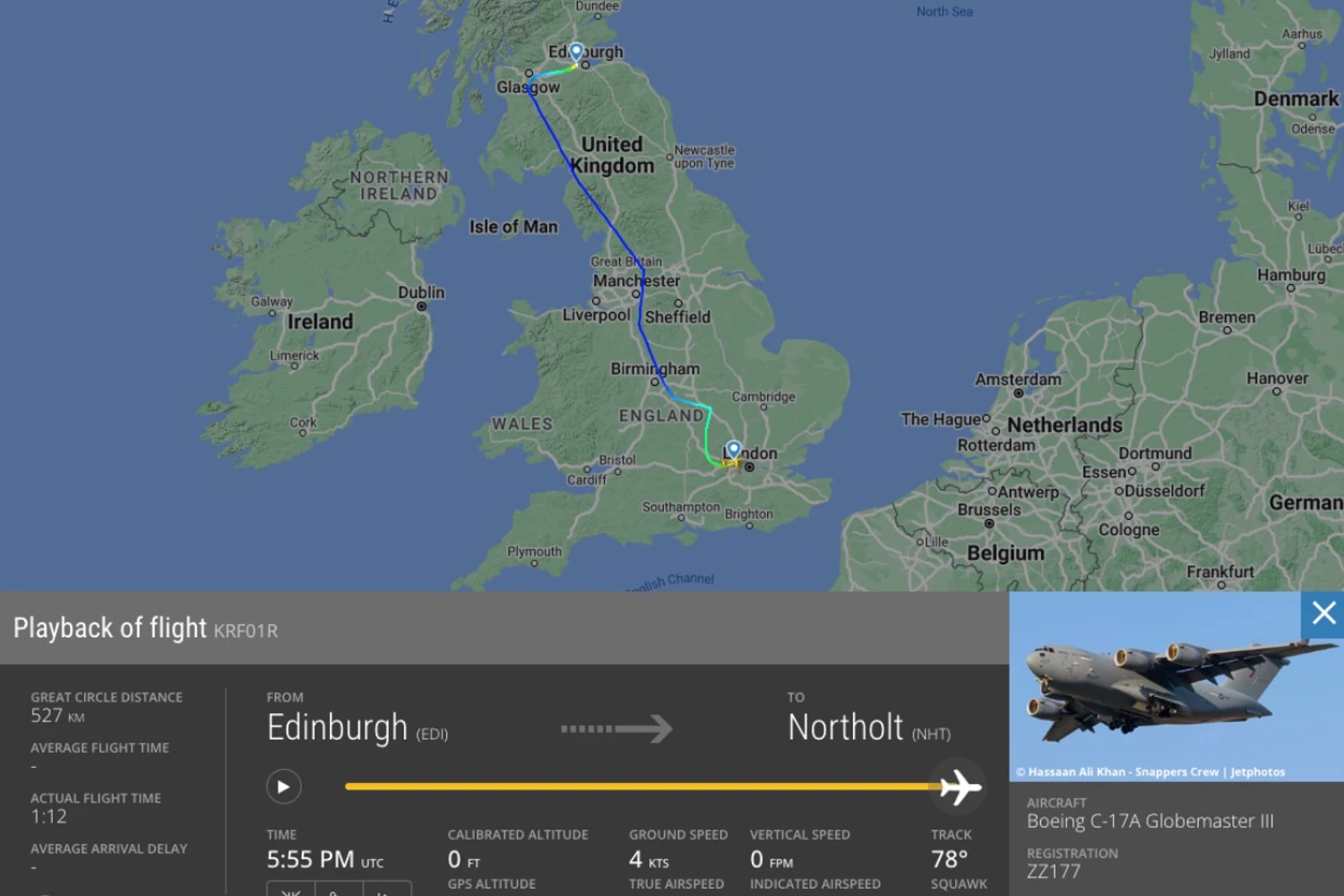 Avião com caixão da rainha Elizabeth II bate recorde de rastreamento online