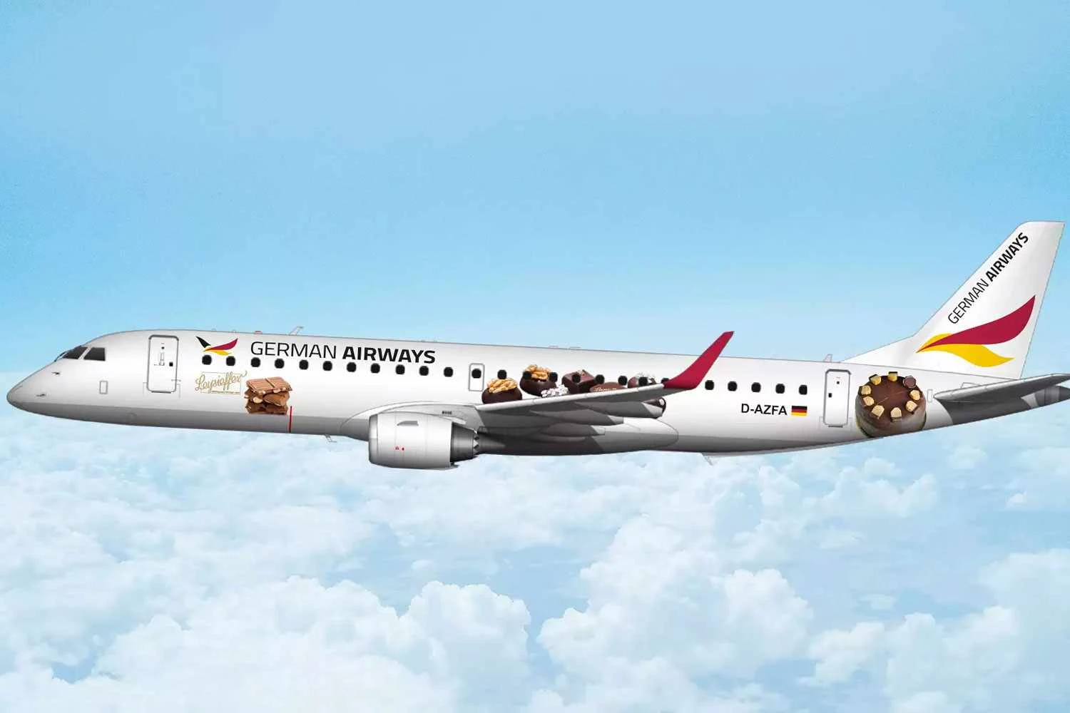 Jato E190 será "outdoor" de marca de chocolate na Europa