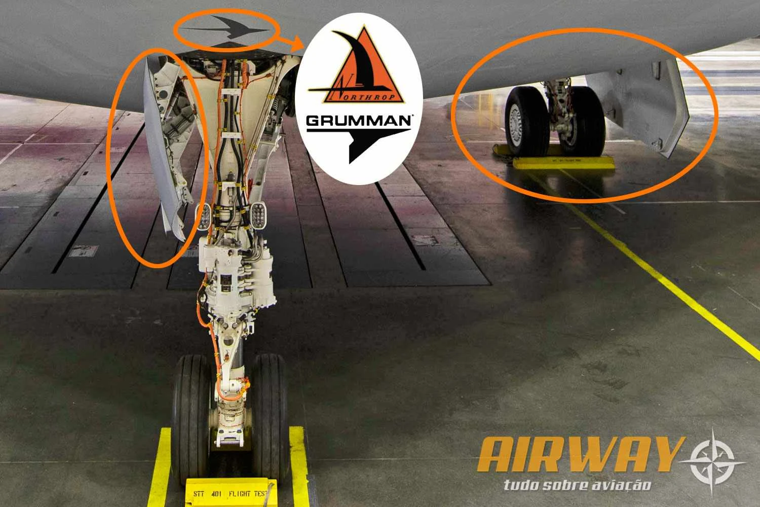Trem de pouso menor e o suposto novo logo da Northrop Grumman (USAF)
