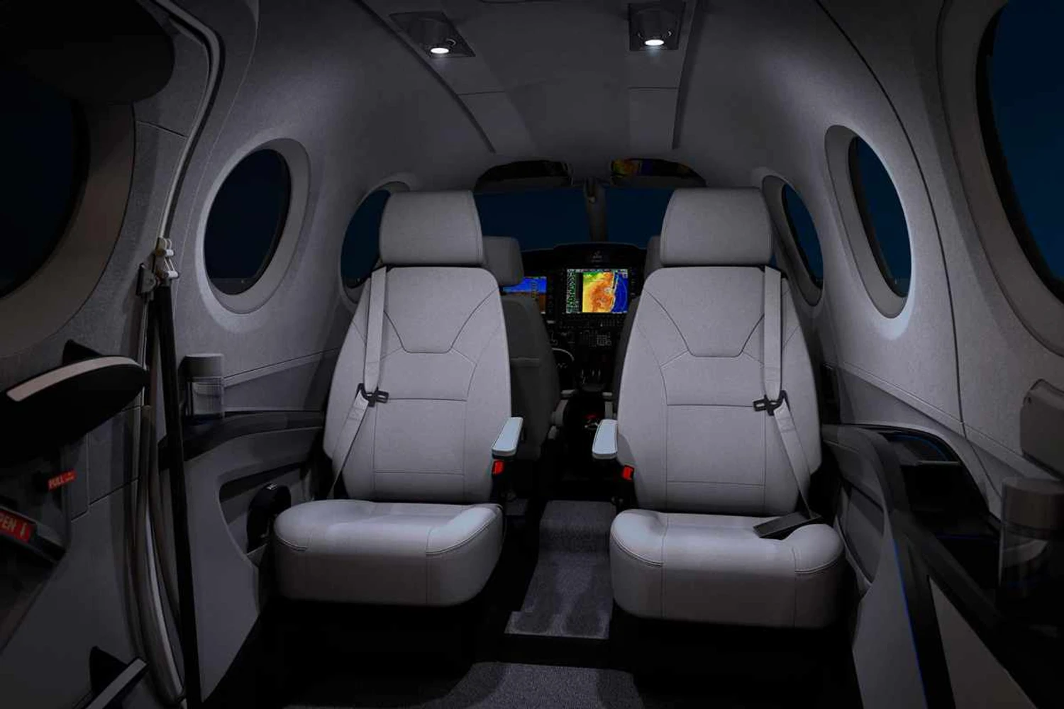 Cabine do E1000GX comparta quatro passageiros, além de dois pilotos (Epic Aircraft)