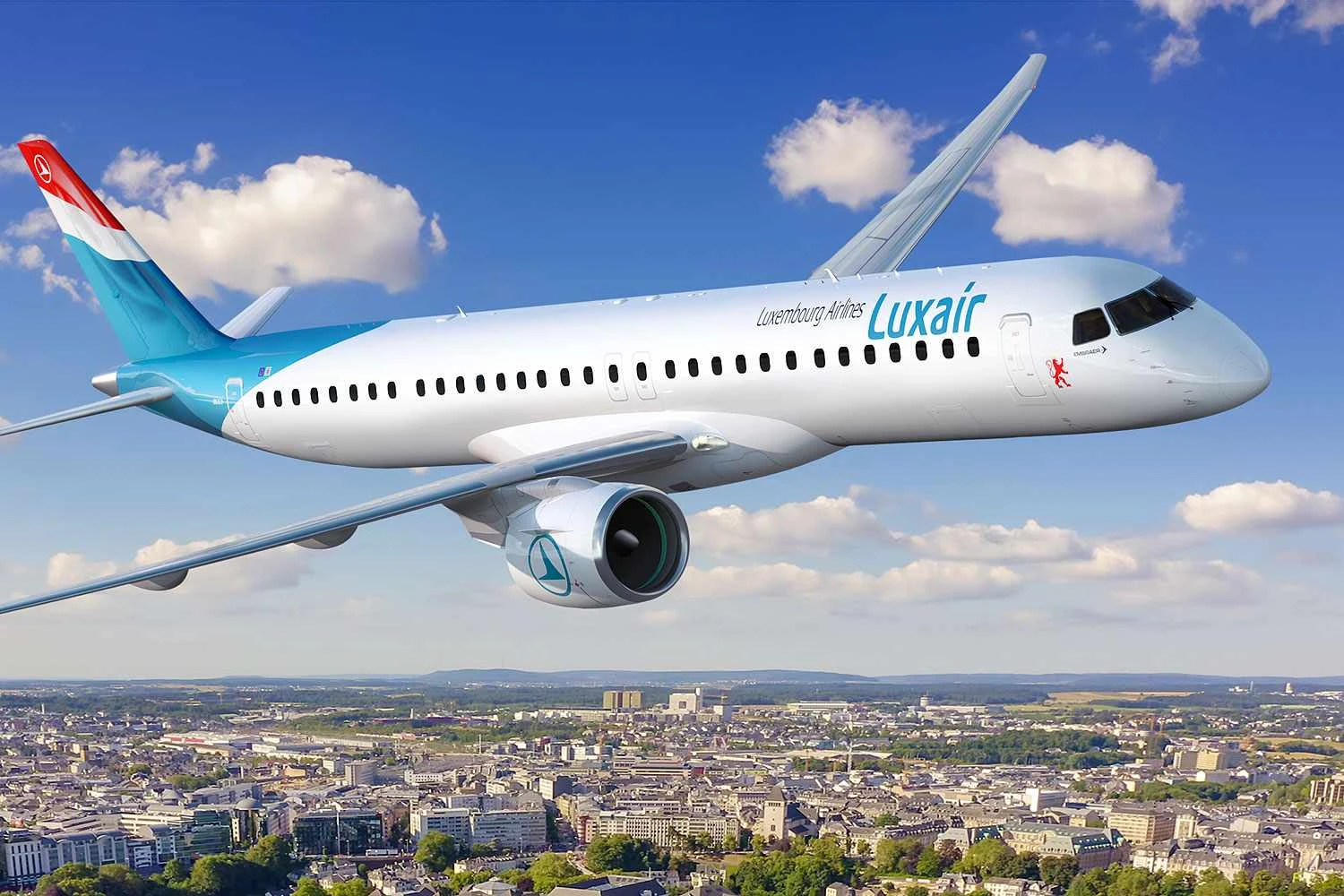 Quatro jatos Embraer E195-E2 são encomendados por companhia aérea de Luxemburgo