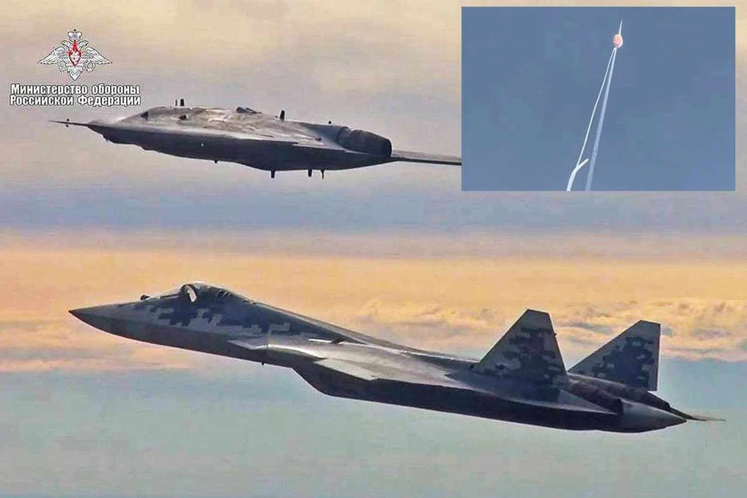 Caça Su-57 russo abate seu próprio drone S-70 na fronteira com a Ucrânia