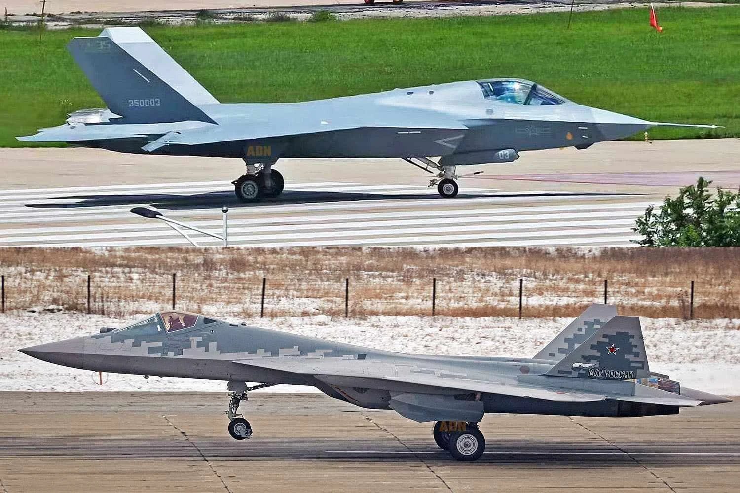 Caças 'invisíveis' Su-57 e J-35 podem aparecer no Zhuhai Airshow na China