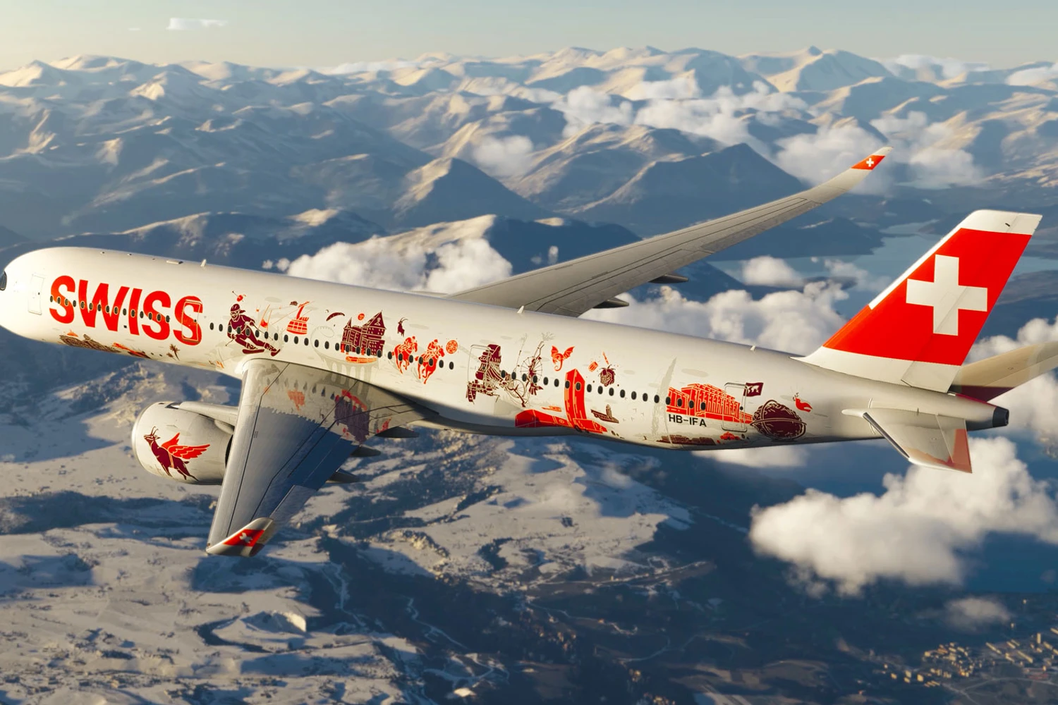 Primeiro A350 da Swiss será galeria de arte voadora