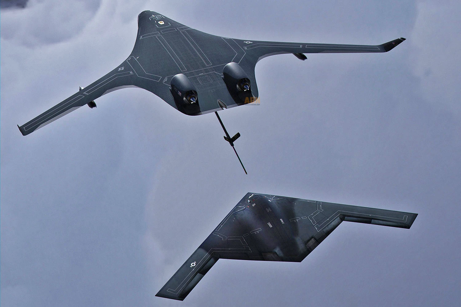 O KC-Z4 abastece um B-2 em projeção (JetZero)