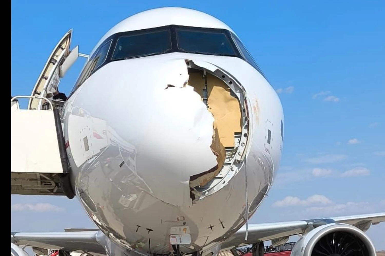 Jato A321XLR novíssimo da Iberia retorna a Madri após colisão com ave