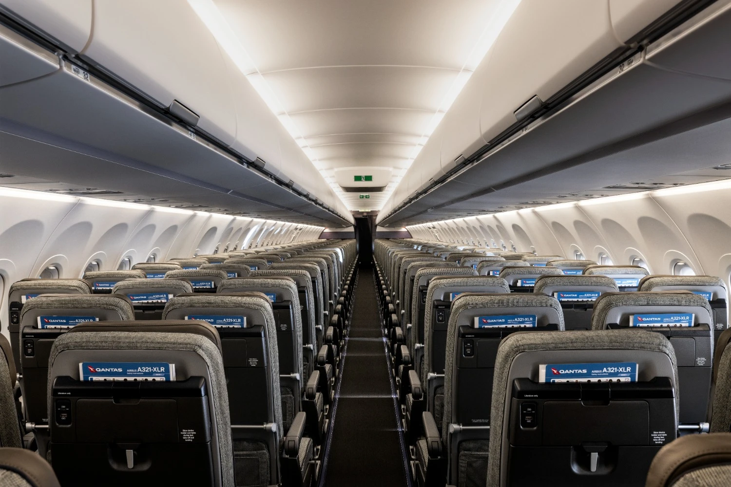 Cabine principal do A321XLR da Qantas (Qantas)