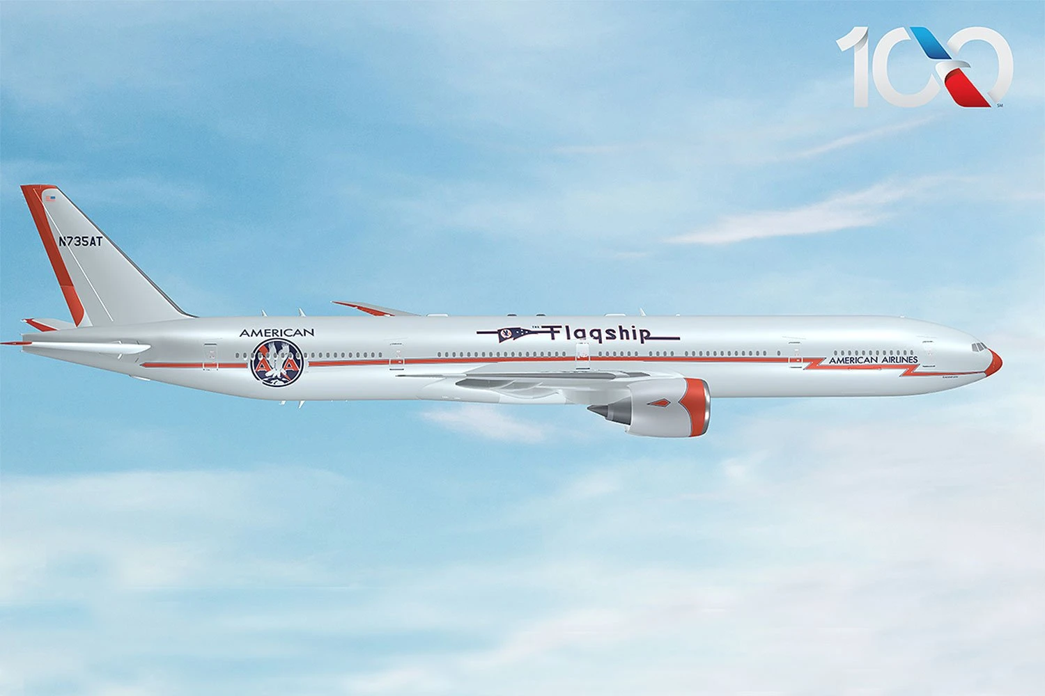 American Airlines revela pintura retrô em Boeing 777 para celebrar centenário