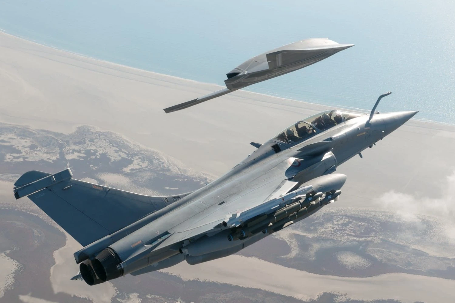 Rafale e o drone de combate stealth